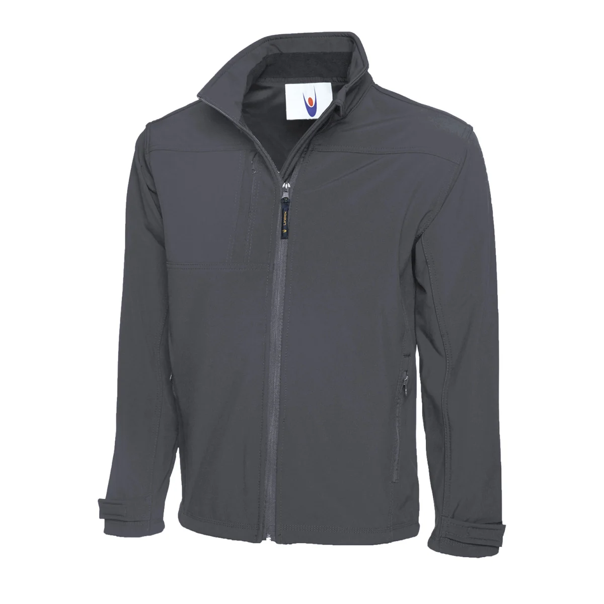 Deluxe Full Zip Soft Shell Jacket 325 GSM Unisex UC611 Grey Front